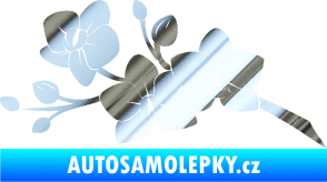 Samolepka Květina dekor 008 levá orchidej chrom fólie stříbrná zrcadlová