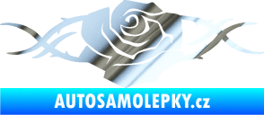Samolepka Květina dekor 020 pravá růže s trny chrom fólie stříbrná zrcadlová