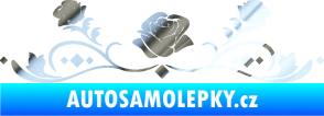 Samolepka Květina dekor 039 růžičky chrom fólie stříbrná zrcadlová