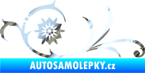 Samolepka Květina dekor 040 levá chrom fólie stříbrná zrcadlová