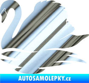 Samolepka Labuť 003 levá chrom fólie stříbrná zrcadlová
