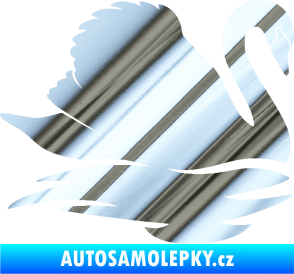 Samolepka Labuť 003 pravá chrom fólie stříbrná zrcadlová