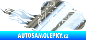 Samolepka Lada auto s plameny pravá chrom fólie stříbrná zrcadlová