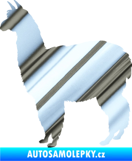 Samolepka Lama 002 levá alpaka chrom fólie stříbrná zrcadlová