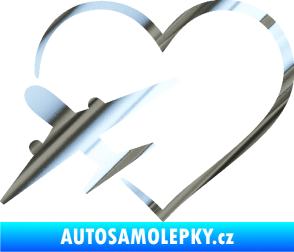 Samolepka Láska k létání 001 levá chrom fólie stříbrná zrcadlová