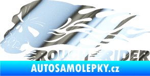Samolepka Lebka 051 levá rough rider chrom fólie stříbrná zrcadlová