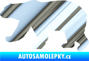 Samolepka Lední medvěd 002 levá chrom fólie stříbrná zrcadlová