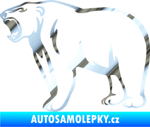 Samolepka Lední medvěd 003 levá chrom fólie stříbrná zrcadlová