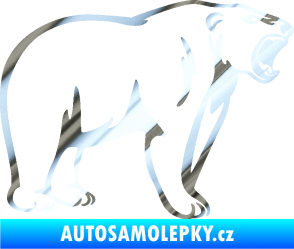 Samolepka Lední medvěd 003 pravá chrom fólie stříbrná zrcadlová