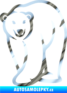 Samolepka Lední medvěd 004 levá chrom fólie stříbrná zrcadlová
