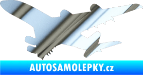 Samolepka Letadlo 002 levá chrom fólie stříbrná zrcadlová