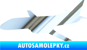 Samolepka Letadlo 004 levá chrom fólie stříbrná zrcadlová