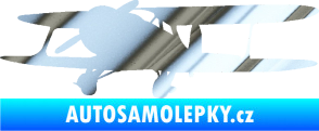 Samolepka Letadlo 006 levá chrom fólie stříbrná zrcadlová