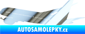Samolepka Letadlo 009 levá chrom fólie stříbrná zrcadlová