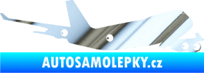 Samolepka Letadlo 012 pravá chrom fólie stříbrná zrcadlová