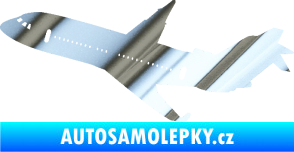 Samolepka Letadlo 013 levá chrom fólie stříbrná zrcadlová