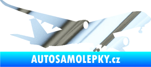 Samolepka Letadlo 017 pravá Airbus A 350 chrom fólie stříbrná zrcadlová