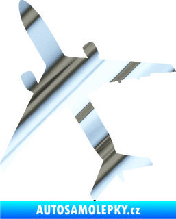 Samolepka Letadlo 018 levá chrom fólie stříbrná zrcadlová