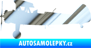 Samolepka Letadlo 020 levá Boeing Stearman model 75 biplane chrom fólie stříbrná zrcadlová