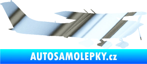 Samolepka Letadlo 021 pravá Cessna 182 chrom fólie stříbrná zrcadlová