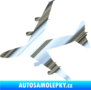 Samolepka letadlo 023 levá Jumbo Jet chrom fólie stříbrná zrcadlová