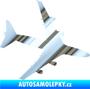 Samolepka letadlo 023 pravá Jumbo Jet chrom fólie stříbrná zrcadlová