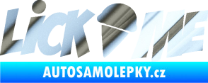 Samolepka Lick me nápis chrom fólie stříbrná zrcadlová
