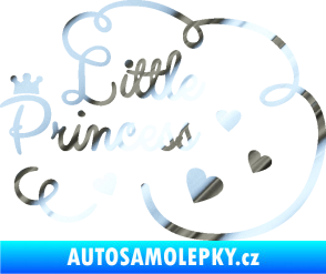 Samolepka Little princess nápis chrom fólie stříbrná zrcadlová