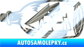 Samolepka Loď v láhvi 001 levá chrom fólie stříbrná zrcadlová