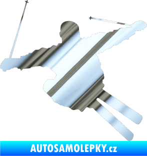Samolepka Lyžař 001 pravá chrom fólie stříbrná zrcadlová