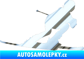 Samolepka Lyžař 002 pravá chrom fólie stříbrná zrcadlová
