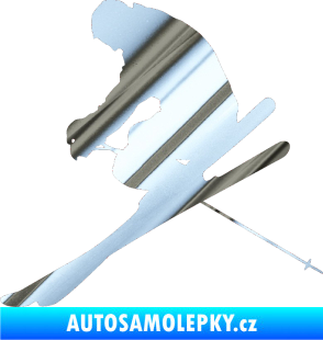 Samolepka Lyžař 005 levá chrom fólie stříbrná zrcadlová