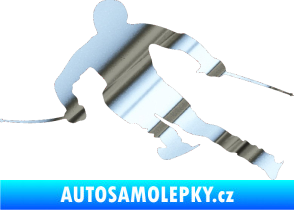 Samolepka Lyžař 012 levá chrom fólie stříbrná zrcadlová