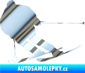 Samolepka Lyžař 019 levá chrom fólie stříbrná zrcadlová