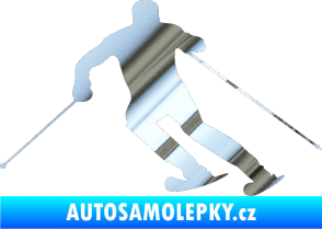 Samolepka Lyžař 021 levá chrom fólie stříbrná zrcadlová