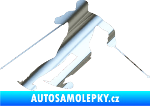 Samolepka Lyžař 021 pravá chrom fólie stříbrná zrcadlová