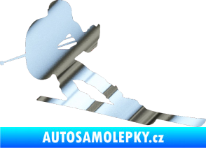 Samolepka Lyžař 022 pravá chrom fólie stříbrná zrcadlová