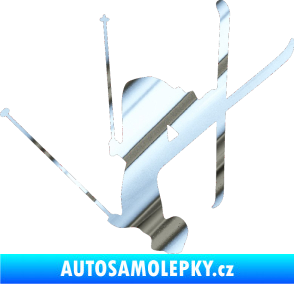 Samolepka Lyžař 023 levá chrom fólie stříbrná zrcadlová