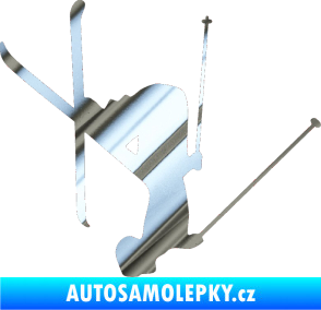 Samolepka Lyžař 023 pravá chrom fólie stříbrná zrcadlová