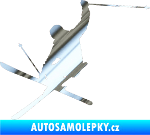 Samolepka Lyžař 024 levá chrom fólie stříbrná zrcadlová