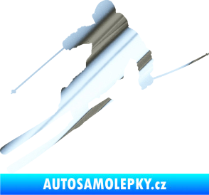 Samolepka Lyžař 027 levá chrom fólie stříbrná zrcadlová