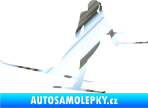 Samolepka Lyžařka 001 levá běh na lyžích chrom fólie stříbrná zrcadlová