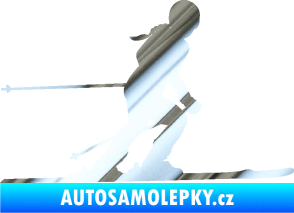 Samolepka Lyžařka 002 pravá sjezd chrom fólie stříbrná zrcadlová