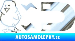Samolepka Magnet na ptáky levá chrom fólie stříbrná zrcadlová