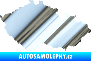 Samolepka Mapa České republiky 001  chrom fólie stříbrná zrcadlová