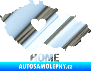 Samolepka Mapa České republiky 004 home chrom fólie stříbrná zrcadlová