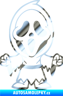 Samolepka Maska 002 pravá vřískot chrom fólie stříbrná zrcadlová