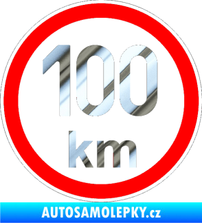 Samolepka Maximální rychlost 100km - nejvyšší konstrukční rychlost chrom fólie stříbrná zrcadlová