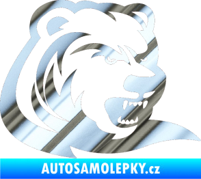 Samolepka Medvěd 001 pravá chrom fólie stříbrná zrcadlová