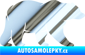 Samolepka Medvěd 002 pravá chrom fólie stříbrná zrcadlová